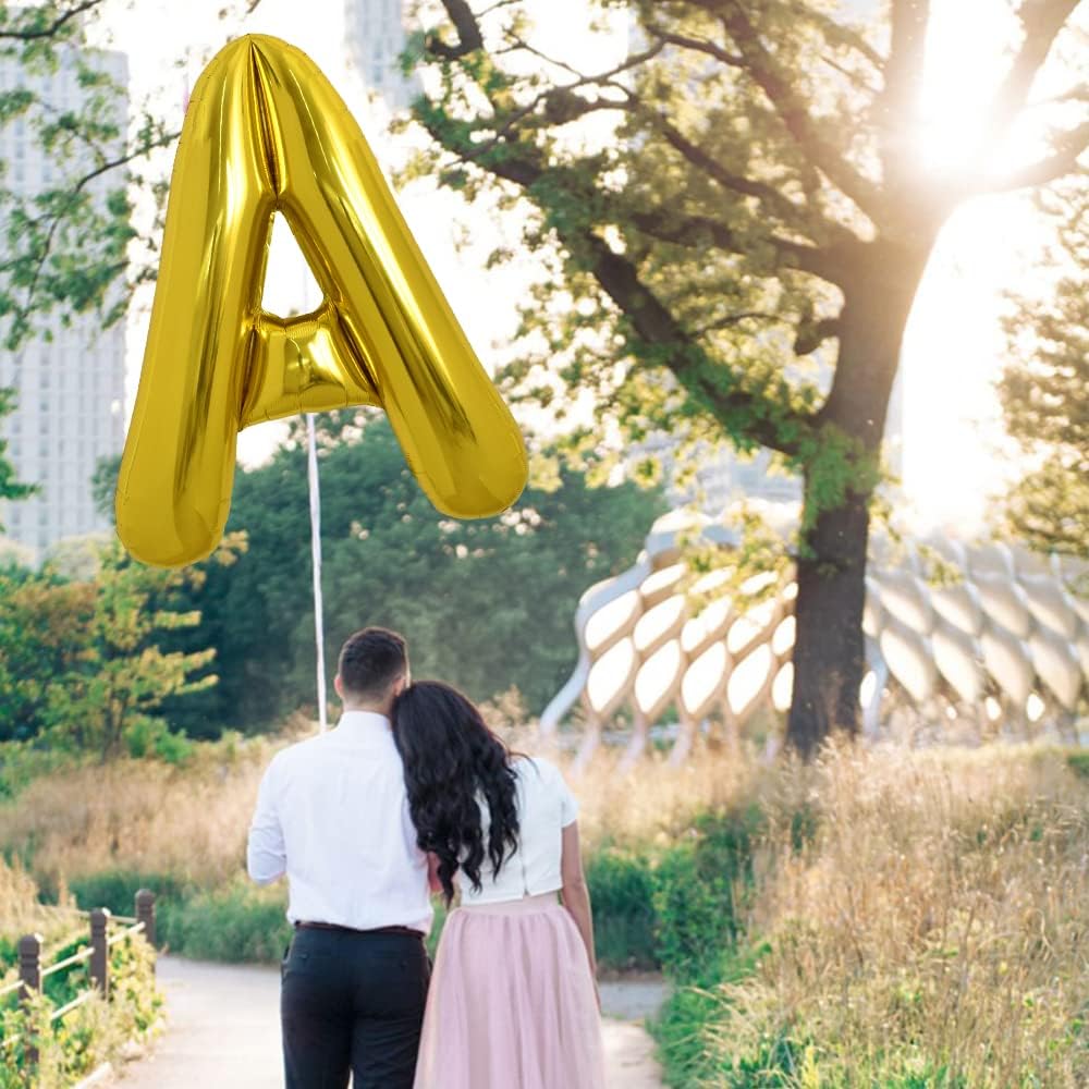 TONIFUL 40 inch gold letter A balloon ideal for birthday party photos.
