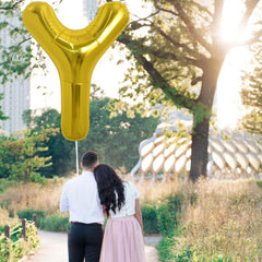 TONIFUL gold Y balloon enhances graduation or birthday decor with shimmering finish.