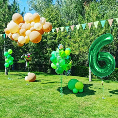 TONIFUL green numeral 6 balloon ideal centerpiece for anniversaries or bridal showers.