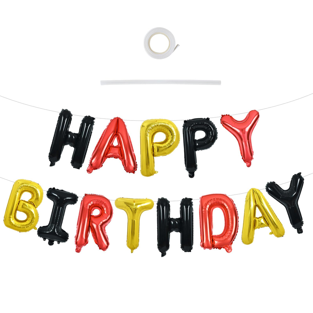 TONIFUL Happy Birthday banner 16inch foil letters shine under lights, ideal for photos.