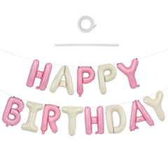 TONIFUL Happy Birthday foil letter balloons display for a vibrant party banner