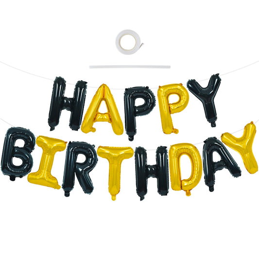 TONIFUL Happy Birthday letters banner 16inch displayed for a bright, reusable party decor accent