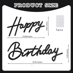 TONIFUL Happy Birthday letters sign with measured sizing guides for precise layout