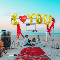TONIFUL I LOVE YOU balloons setup elevates proposals and celebrations.