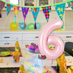 TONIFUL large pink number balloon creates festive ambiance for anniversaries.