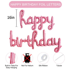 TONIFUL pink script banner adds glamorous birthday signage for photos.