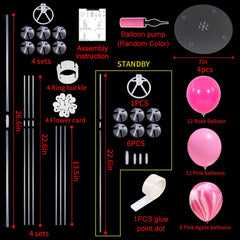 TONIFUL rose pink and pink agate balloons packed with 32 pieces for ready-made centerpieces