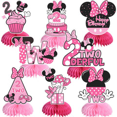 TONIFUL pink mouse centerpiece with honeycomb base for festive table decor