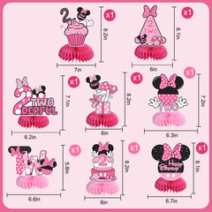 TONIFUL two-themed pink mouse table decor highlighting the Two motif