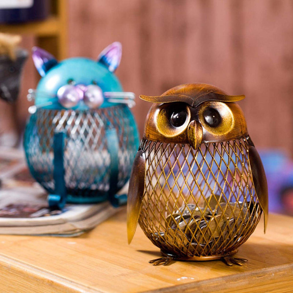Tooarts owl piggy bank on desk doubles as charming decor