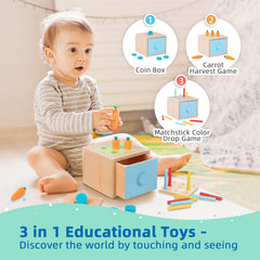 TOOKYLAND 3-in-1 educational box: versatile activities for curious toddlers during playtime