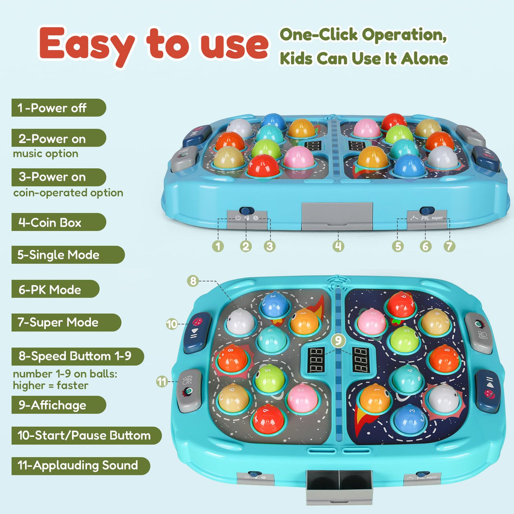 TooLion colorful balls and sounds attract attention and encourage active play.