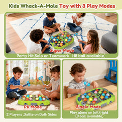 TooLion Whack Mole 3 modes display highlights Single, PK, and Super for varied fun.