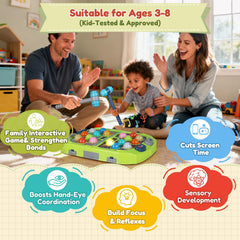TooLion Whack Mole LED lights and sound enhance interactive play.