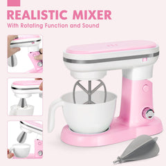 TooyBing pink toaster toy with timer pops toast for pretend breakfast