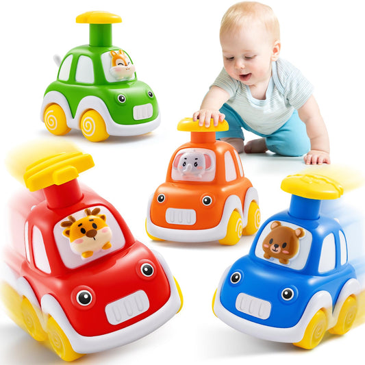 TooyBing press and go elephant driver toy with bright colors aiding early sensory exploration