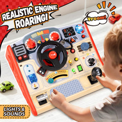 Top Bright busy board buttons for engaging push actions and coordination.