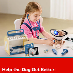TOP BRIGHT Doctor Kit plush puppy lights and sounds enhance engagement.