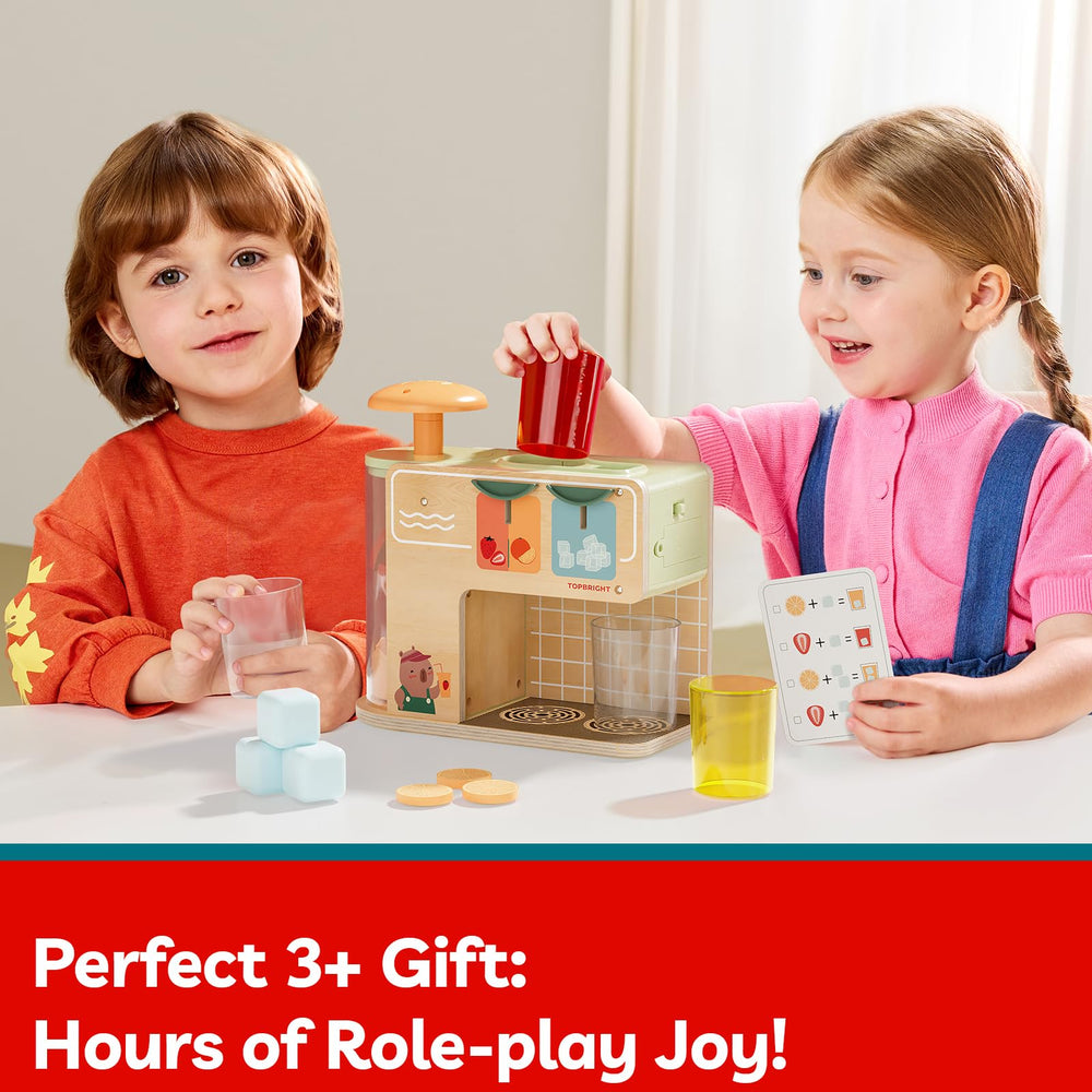 Top Bright ice cubes provide tactile cues for cold beverage pretend play.