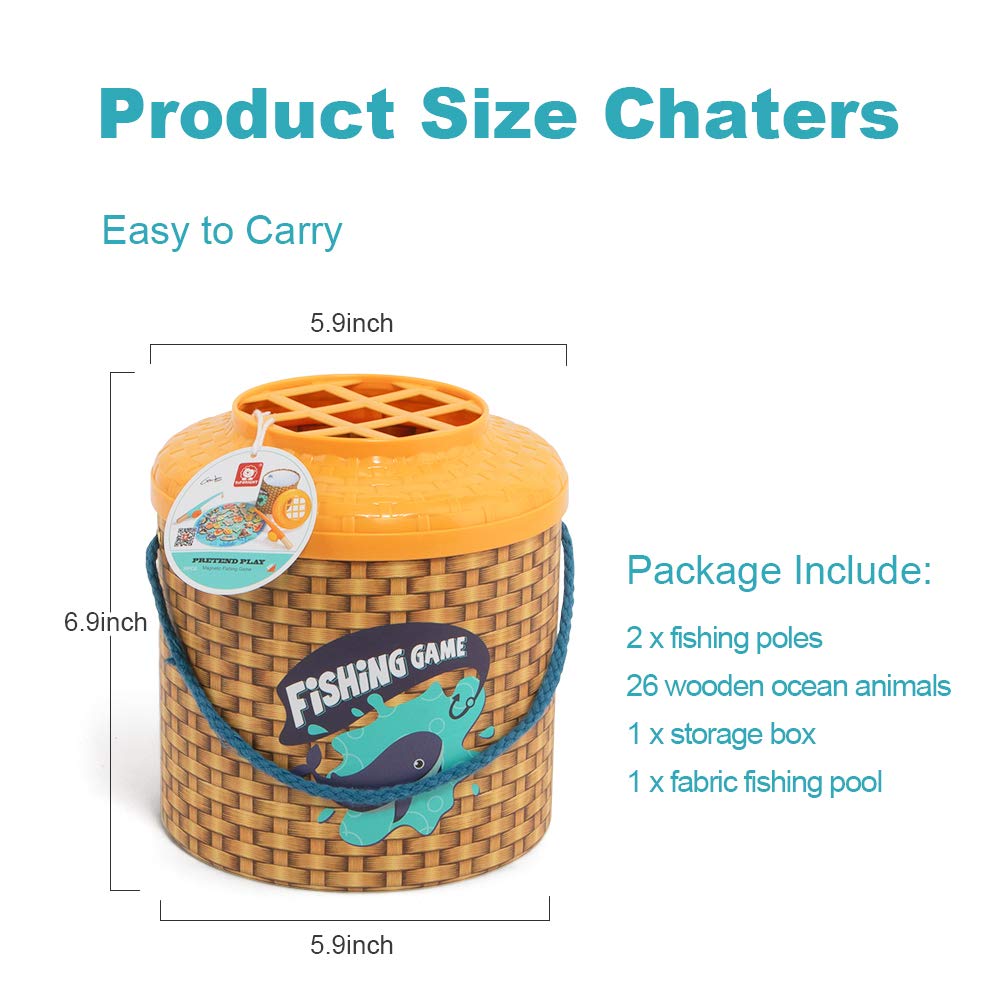 TOP BRIGHT Montessori fishing game alphabet fish support early literacy during pretend play.