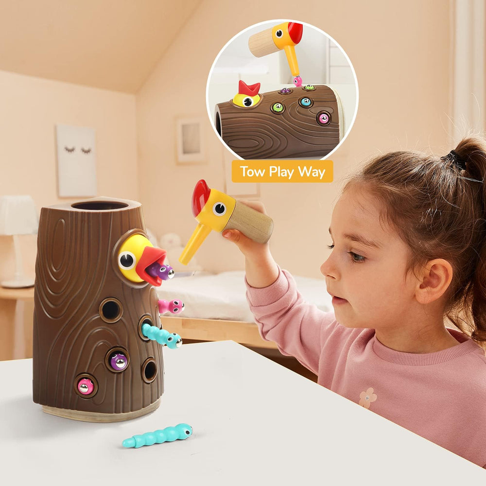 TOP BRIGHT toddlers feeding worms image highlighting hand-eye coordination