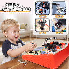 Top Bright wooden-panel busy board made from high-quality materials.