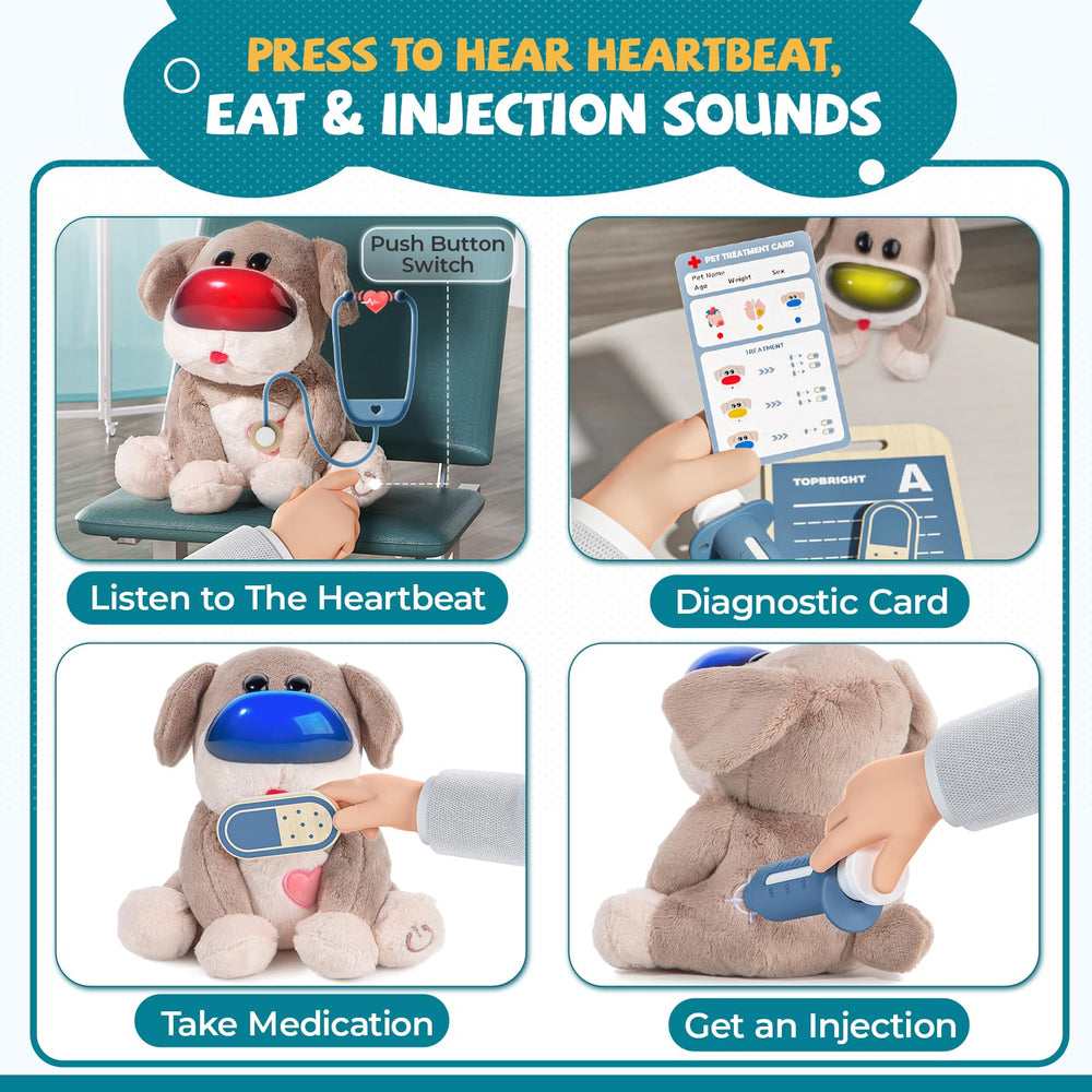 Top Bright Vet Stethoscope and syringe encourage careful handling and pretend healing