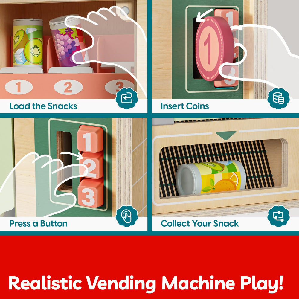 TOP BRIGHT wooden snack packs close-up for durable, safe pretend meals.