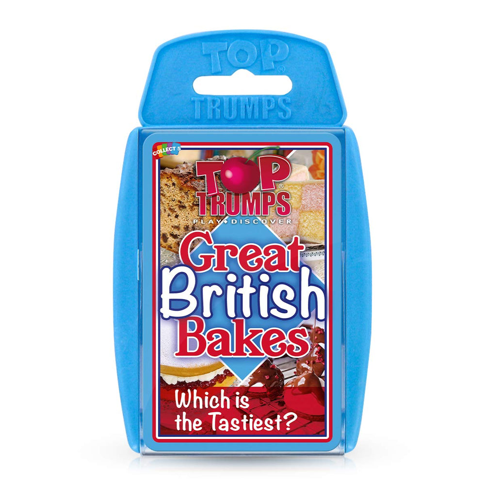 Top Trumps British Bakes pack cover inviting family cake-themed fun and learning