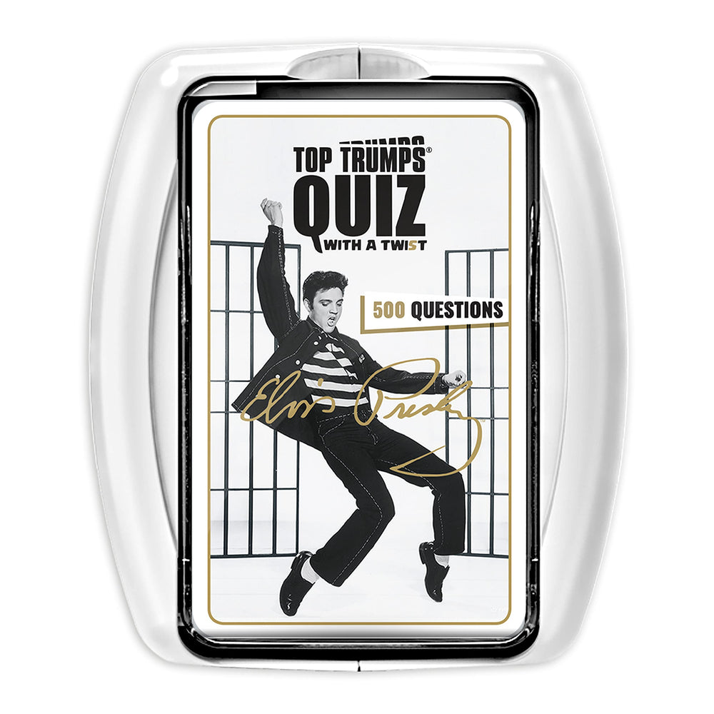 Top Trumps Elvis Presley Quiz Trivia Game cover with 500 questions for family fun and learning