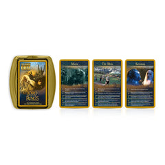 Top Trumps LOTR quiz card city between mountains image highlights lore for curious players