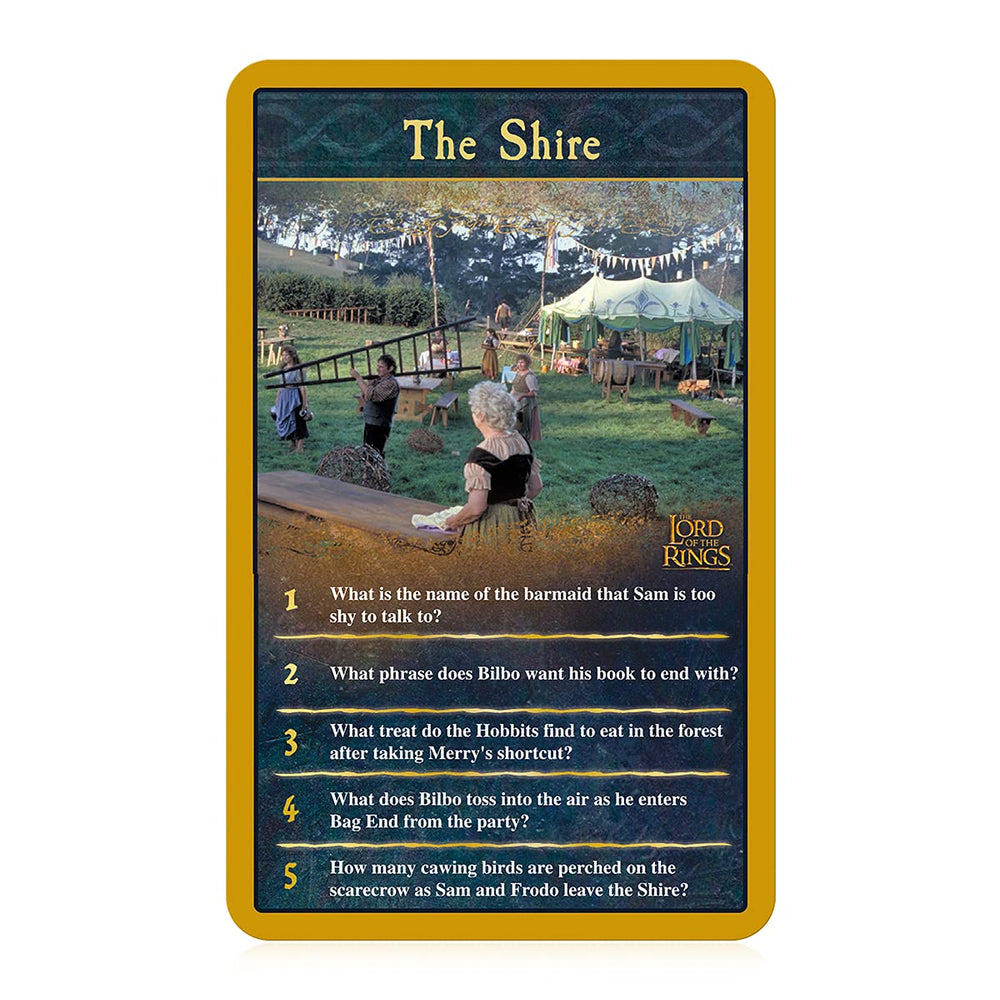 Top Trumps LOTR quiz card Mordor location image sparks imaginative challenges in trivia sessions