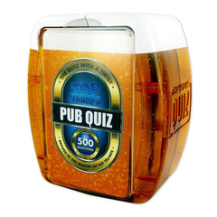 Top Trumps Pub Quiz cards spread on table for ice-breaker fun.