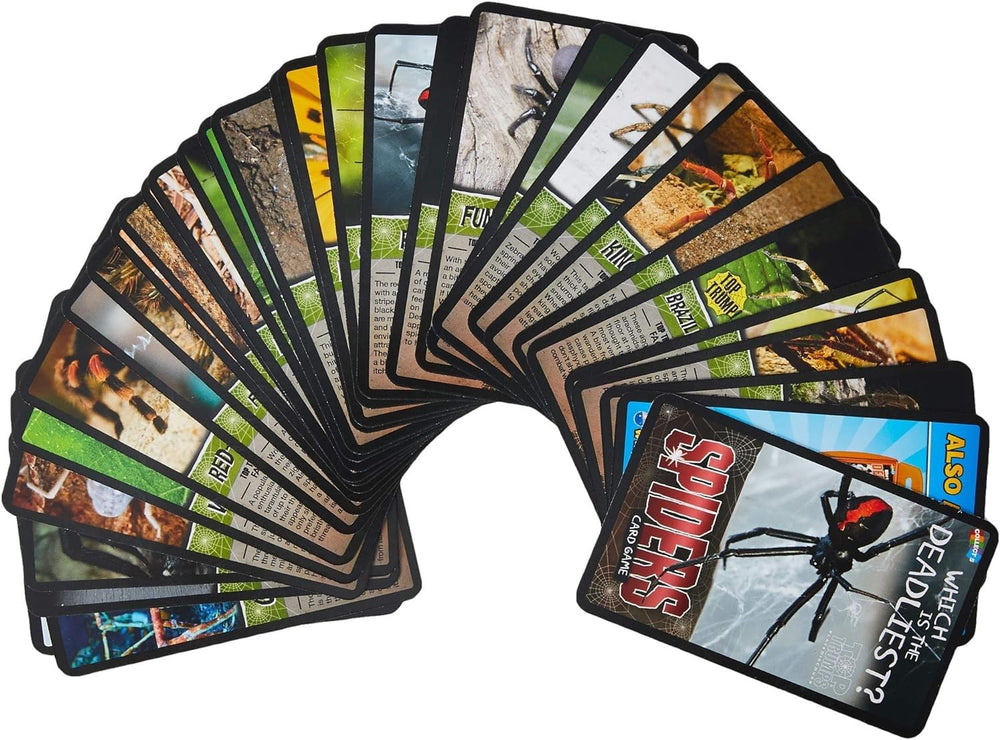 Top Trumps Spiders Classics wheel-spider-card shows unique web-spinning traits