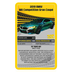 Top Trumps Supercars Aston Martin DBS Superleggera card highlights luxury performance data.