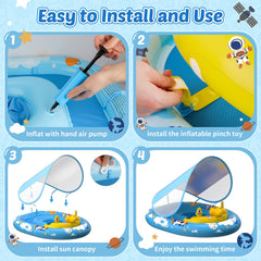 TOPCHASE portable baby pool float for beach, pool, and travel use.
