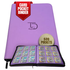 TopDeck 500 Card Binder Pro in purple leather with secure side-loading pockets.