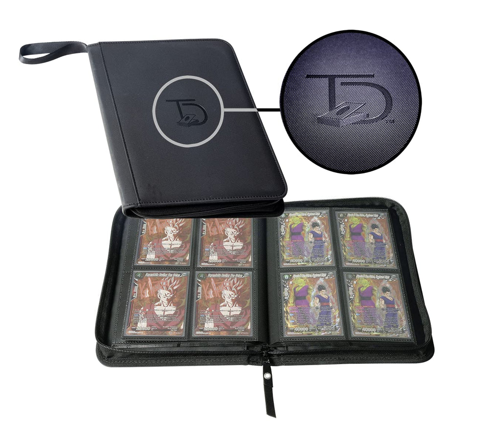 TopDeck Mini Binder with four-pocket zipper protects trading cards during storage.