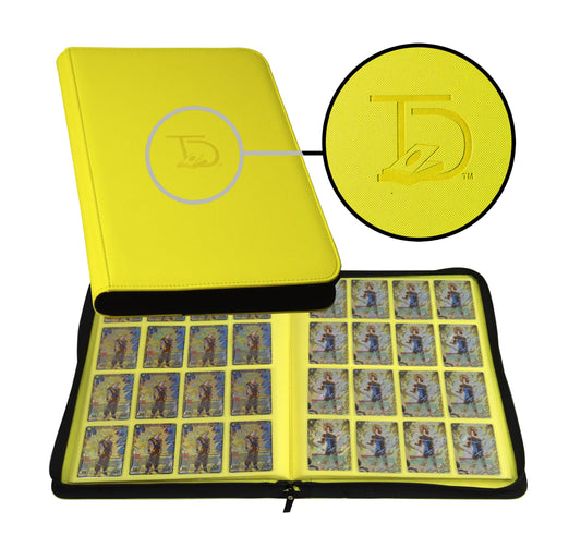 TopDeck TCG Binder Yellow, 16-pocket side-loading for secure, organized card storage