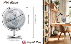 Topglobe stainless-steel arc and base provide durable, modern support