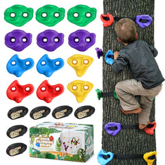 TopNew 12 Ninja tree climbing holds ready for backyard climbing fun.