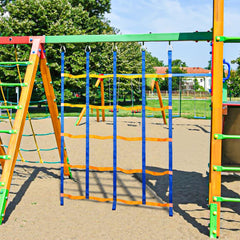 Rope ladder design supports agility and confidence during play.