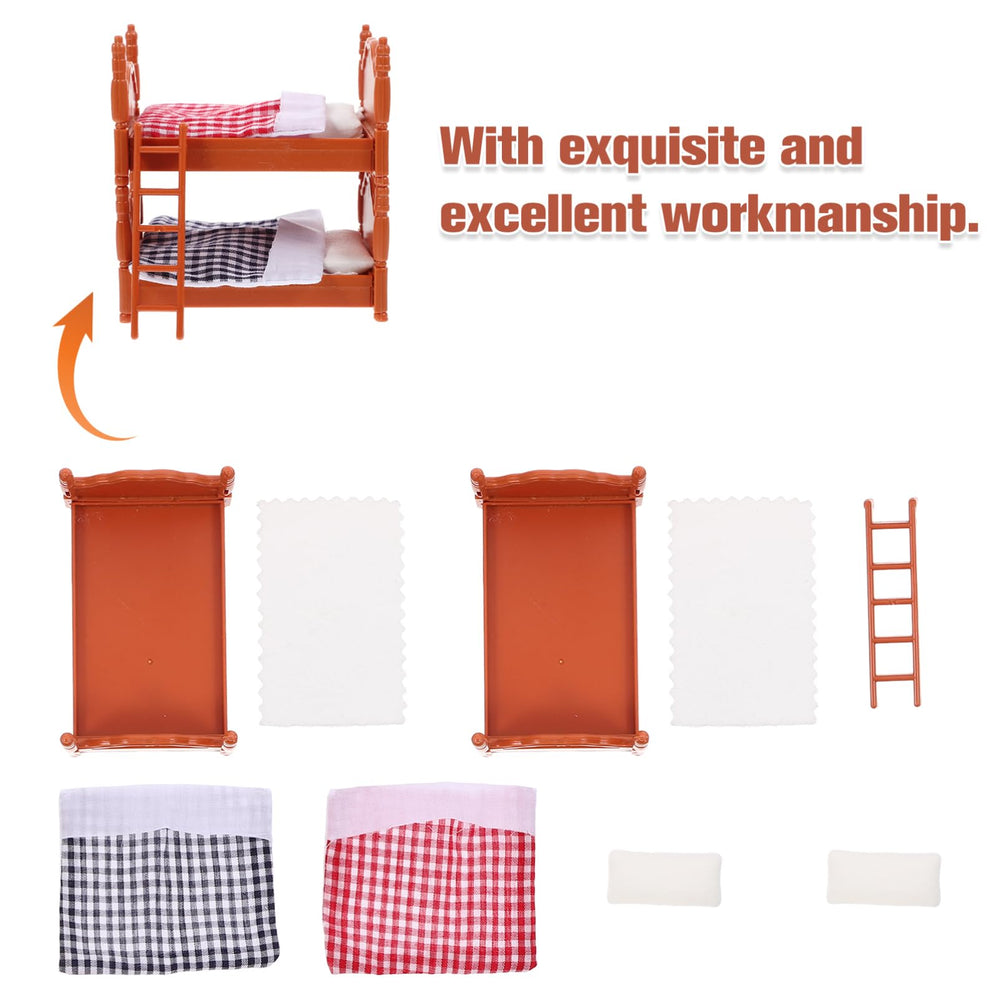TOPPERFUN miniature bed with pillows and quilts enhances cozy bedding in dioramas