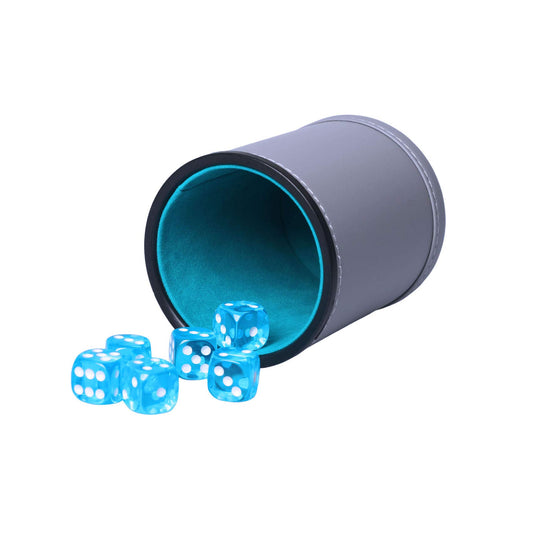 TOPTAN dice cup with leatherette exterior for durable, quiet home gaming.