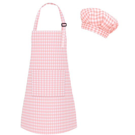 TopWays Kids Apron pink with front pockets for easy utensil storage during crafts