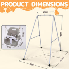 TOREVSIOR Taleco Gear toddler swing safety-features including anti-slip feet and belt