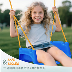 TOREVSIOR tray option supports younger toddlers during early swinging sessions.