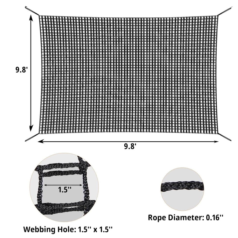 Close-up of reinforced edge on the Toriexon net for secure hanging