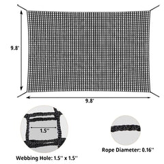 Close-up of reinforced edge on the Toriexon net for secure hanging
