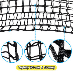 Net stretched across a play area for kids' swings and play